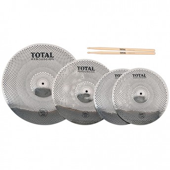 Total Percussion Low Volume Cymbal Set 14" Hats / 16" Crash / 20" Ride - SRC50