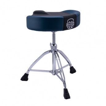 MAPEX T855BL SADDLE (MOTORCYCLE) BREATHABLE DRUM THRONE - BLUE LEATHERETTE